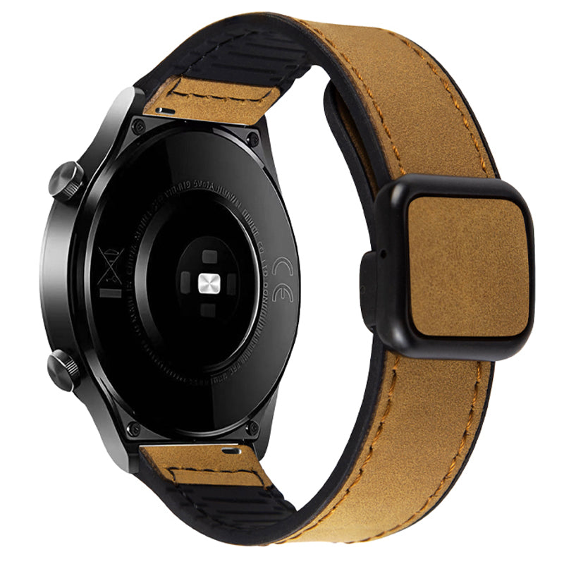 For Garmin vivoactive 5 / Venu 2 Plus Universal 20mm Watch Strap Crazy Horse Texture Leather+Silicone Band - Light Brown For Garmin vivoactive 5 / Venu 2 Plus Universal 20mm Watch Strap Crazy Horse Texture Leather+Silicone Band - Light Brown